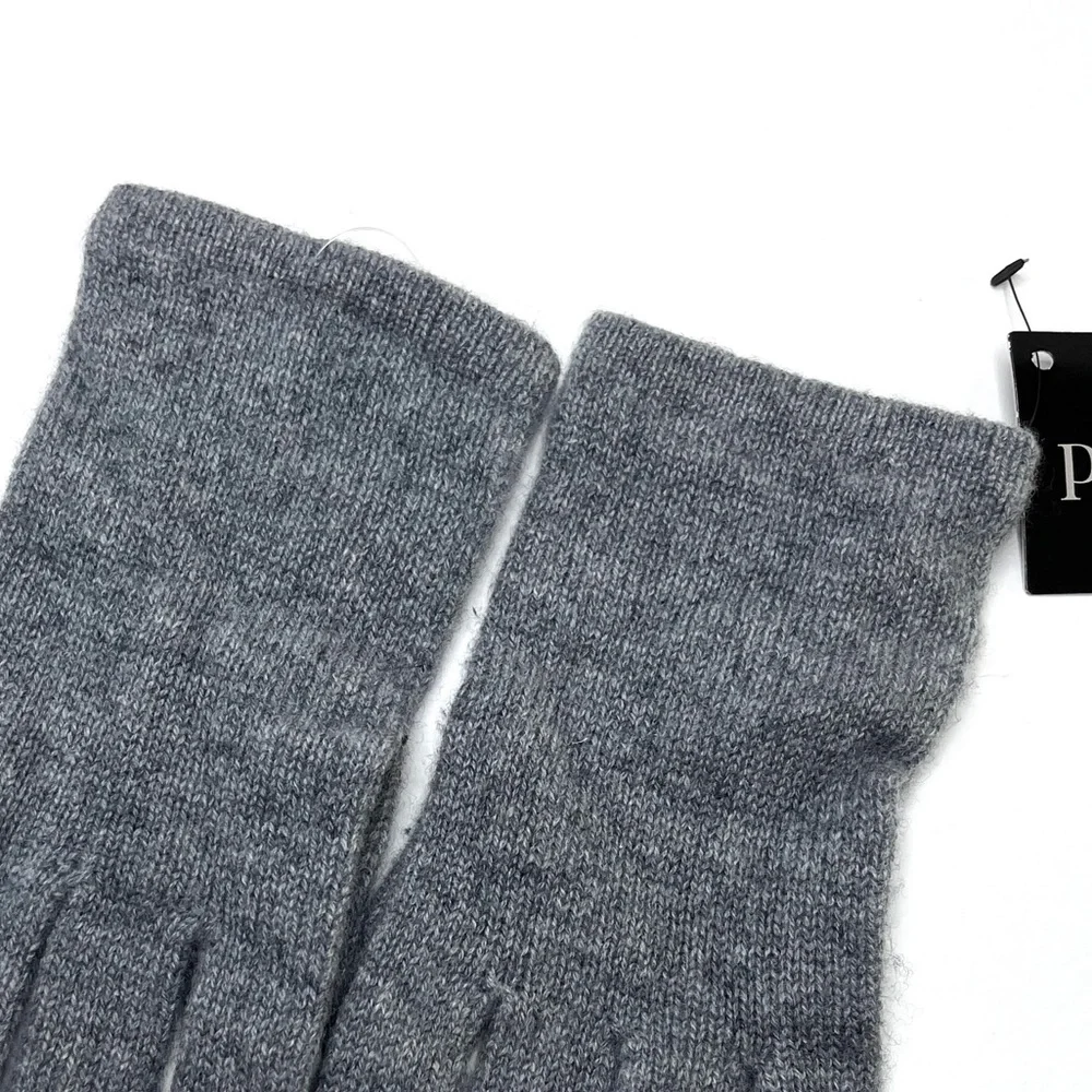 PHENIX 100% Cashmere NEW Knit Gloves Gray NEW